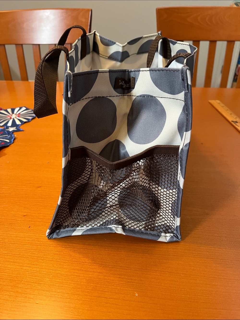 thirty-one Cream and Gray Polka Dot Tote - Picture 2 of 6